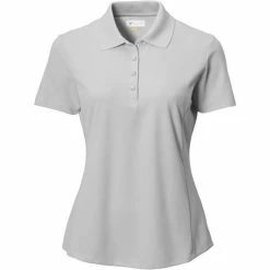 Greg Norman Women's Short Sleeve Protek Micro Pique Polo -Shoes Sales Shop Shark Grey 74994.1633463944