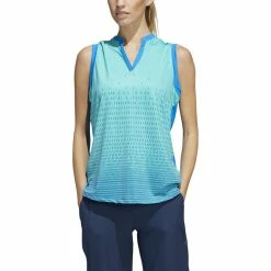 ADIDAS Women's Gradient Sleeveless Polo 10 ADIDAS Women's Gradient Sleeveless Polo -Shoes Sales Shop adidas womens gradient sleeveless polo blue rush 01 44395.1647972220