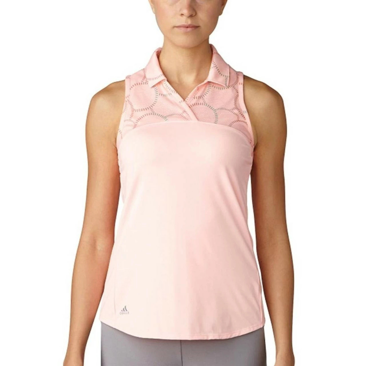 ADIDAS Women's Printed Sport Mesh Sleeveless Polo 4 ADIDAS Women's Printed Sport Mesh Sleeveless Polo - Image 2