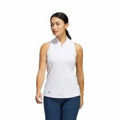 ADIDAS Women's Racerback Sleeveless Polo -Shoes Sales Shop adidas womens racerback sleeveless polo white 02 70471.1676598048