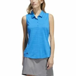 ADIDAS Women's Space-Dyed Sleeveless Polo -Shoes Sales Shop adidas womens space dyed sleeveless polo blue rush crew navy 01 90333.1647975079