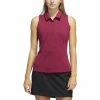 ADIDAS Women's Space-Dyed Sleeveless Polo -Shoes Sales Shop adidas womens space dyed sleeveless polo legacy burgundy black 01 03430.1647975079