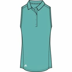 ADIDAS Women's Ultimate 365 Solid Sleeveless Polo -Shoes Sales Shop adidas womens ultimate 365 solid sleeveless polo semi mint rush 01 94868.1662670227
