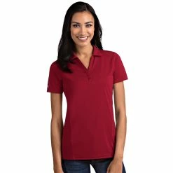 Antigua Women's Tribute Polo -Shoes Sales Shop antigua womens tribute polo dark red 01 77398.1653919109