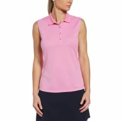 Callaway Women's Solid Knit Sleeveless Polo -Shoes Sales Shop callaway womens solid knit sleeveless polo pink sunset 01 89956.1656597778