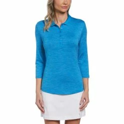 Callaway Women's Swing Tech 3/4 Sleeve Polo -Shoes Sales Shop callaway womens swing tech 3 4 sleeve polo ibiza blue 01 64092.1654789379