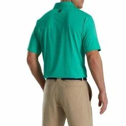 FootJoy 18 Holes Print Lisle Self Collar Polo -Shoes Sales Shop footjoy 18 holes print lisle self collar polo sea green 02 41491.1673903459