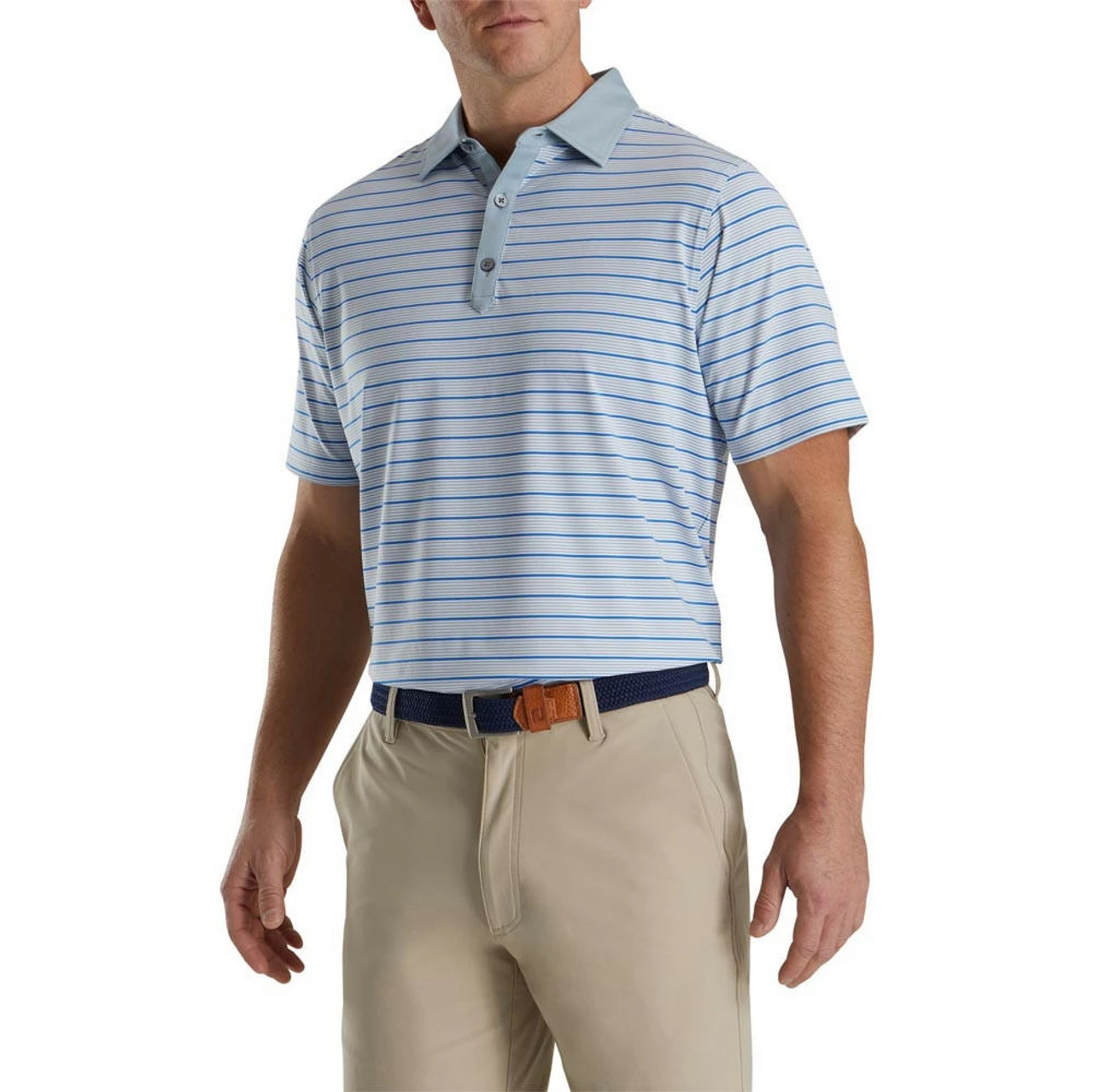 FootJoy Accented Stripe Lisle Self Collar Polo 3 FootJoy Accented Stripe Lisle Self Collar Polo