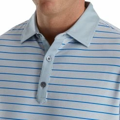 FootJoy Accented Stripe Lisle Self Collar Polo 16 FootJoy Accented Stripe Lisle Self Collar Polo -Shoes Sales Shop footjoy accented stripe lisle self collar polo dove grey white royal 03 96343.1673904916