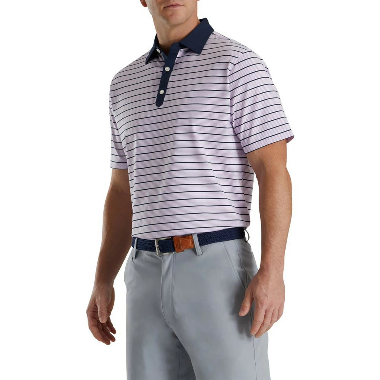 FootJoy Accented Stripe Lisle Self Collar Polo 7 FootJoy Accented Stripe Lisle Self Collar Polo - Image 5