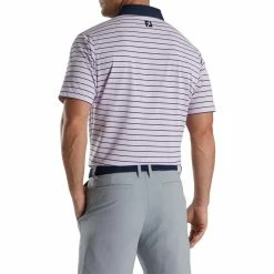 FootJoy Accented Stripe Lisle Self Collar Polo 19 FootJoy Accented Stripe Lisle Self Collar Polo -Shoes Sales Shop footjoy accented stripe lisle self collar polo lavender white navy 02 51152.1673905132