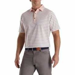 FootJoy Accented Stripe Lisle Self Collar Polo 22 FootJoy Accented Stripe Lisle Self Collar Polo -Shoes Sales Shop footjoy accented stripe lisle self collar polo quartz pink white graphite 01 50186.1673903542
