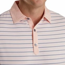 FootJoy Accented Stripe Lisle Self Collar Polo 24 FootJoy Accented Stripe Lisle Self Collar Polo -Shoes Sales Shop footjoy accented stripe lisle self collar polo quartz pink white graphite 03 42151.1673907367