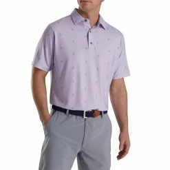 FootJoy Cactus Print Lisle Self Collar Polo -Shoes Sales Shop footjoy cactus print lisle self collar polo dusty purple 01 02241.1673900441