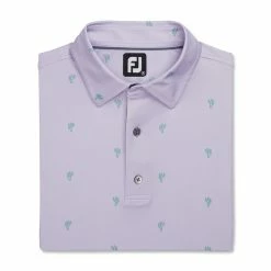FootJoy Cactus Print Lisle Self Collar Polo -Shoes Sales Shop footjoy cactus print lisle self collar polo dusty purple 04 81737.1673904885