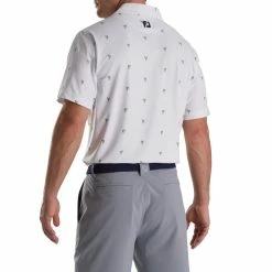 FootJoy Cactus Print Lisle Self Collar Polo -Shoes Sales Shop footjoy cactus print lisle self collar polo white 02 91329.1673904504