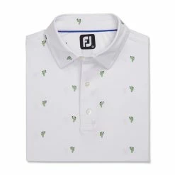 FootJoy Cactus Print Lisle Self Collar Polo -Shoes Sales Shop footjoy cactus print lisle self collar polo white 04 81522.1673899403