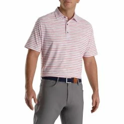 FootJoy Chalk Line Print Stretch Pique Self Collar Polo 18 FootJoy Chalk Line Print Stretch Pique Self Collar Polo -Shoes Sales Shop footjoy chalk line print stretch pique self collar polo white coral 01 79503.1673902288