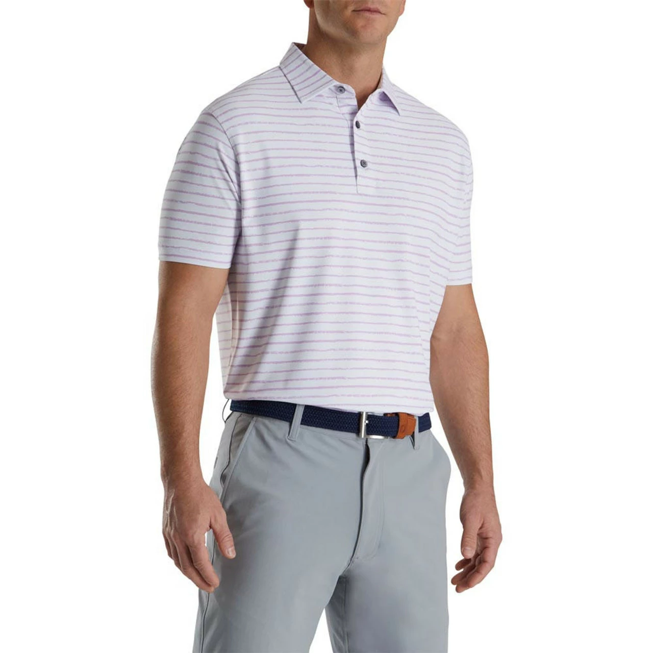 FootJoy Chalk Line Print Stretch Pique Self Collar Polo 3 FootJoy Chalk Line Print Stretch Pique Self Collar Polo