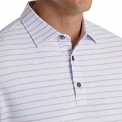 FootJoy Chalk Line Print Stretch Pique Self Collar Polo 16 FootJoy Chalk Line Print Stretch Pique Self Collar Polo -Shoes Sales Shop footjoy chalk line print stretch pique self collar polo white lavender 03 64764.1673902032