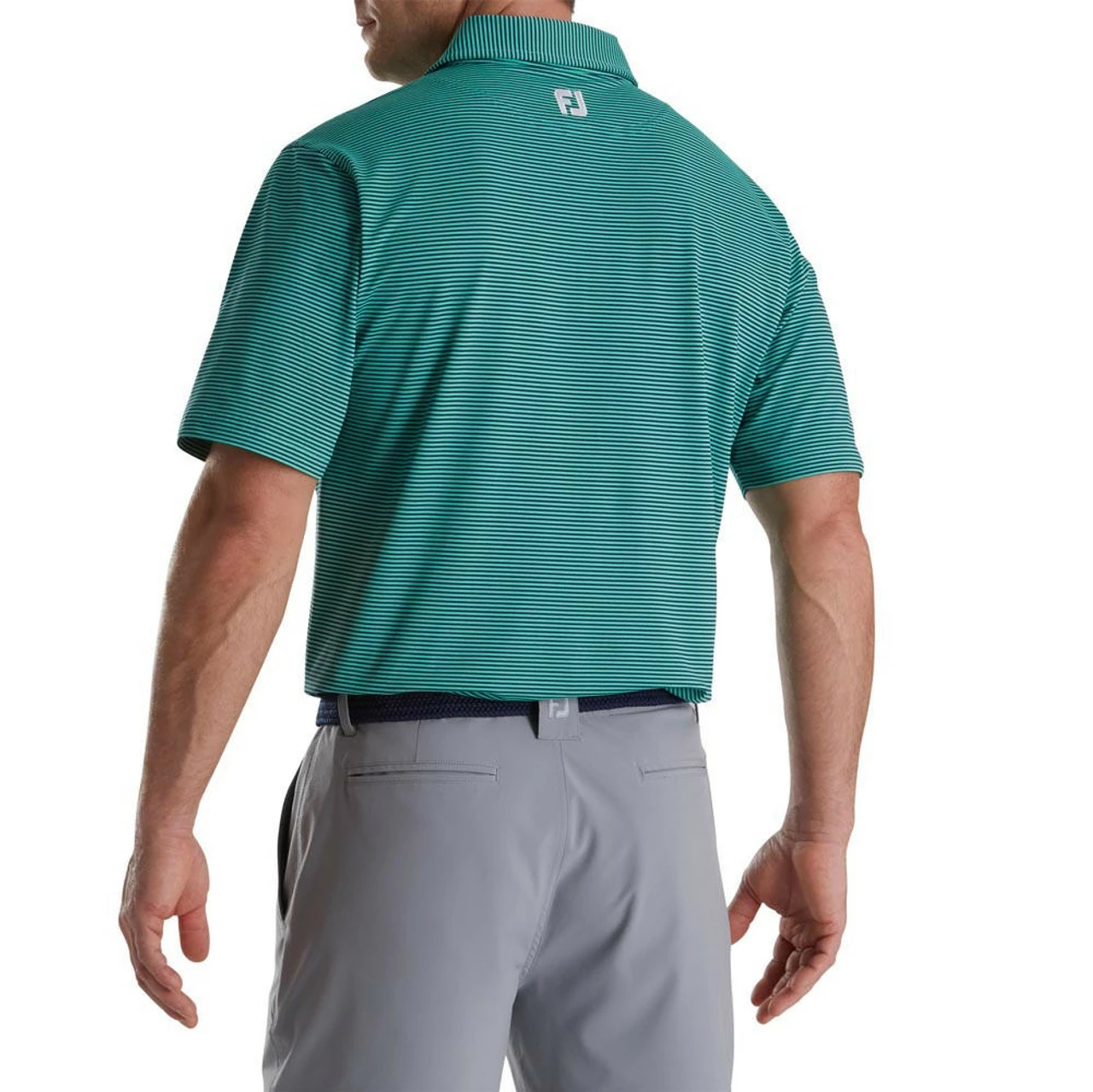FootJoy Feeder Stripe Mix Stretch Pique Self Collar Polo 8 FootJoy Feeder Stripe Mix Stretch Pique Self Collar Polo - Image 6