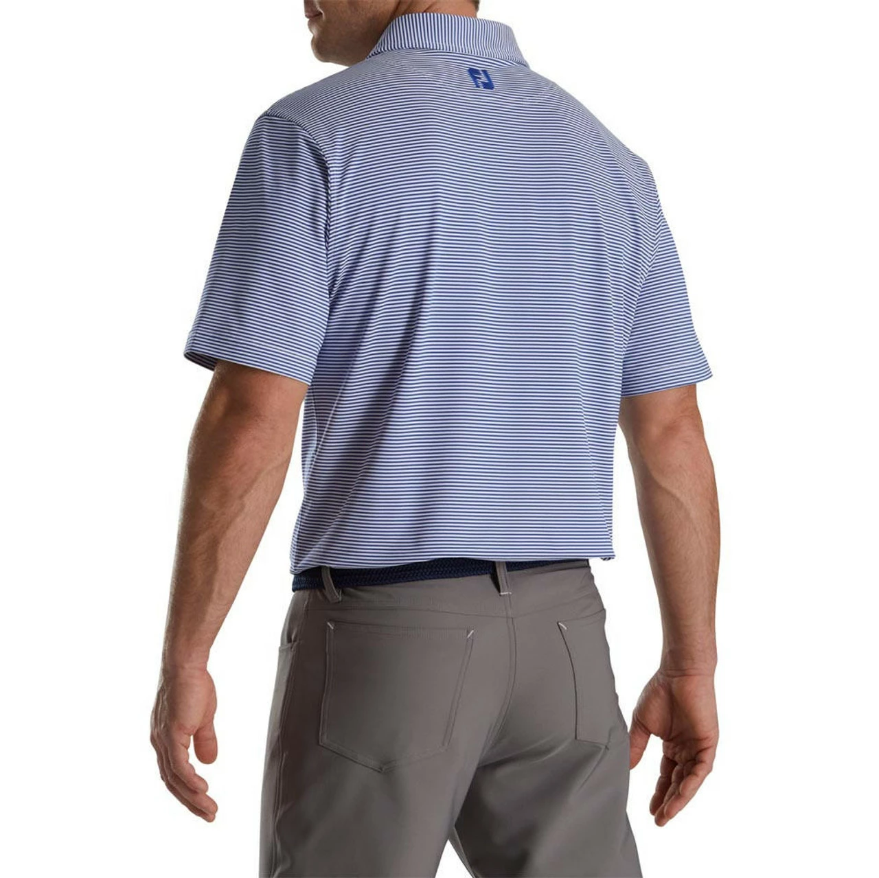 FootJoy Feeder Stripe Mix Stretch Pique Self Collar Polo 4 FootJoy Feeder Stripe Mix Stretch Pique Self Collar Polo - Image 2