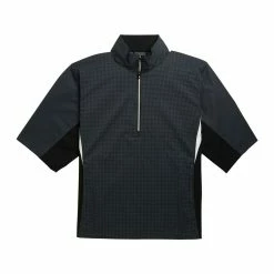 FootJoy FJ Hydrolite Short Sleeve Rain Shirt -Shoes Sales Shop footjoy fj hydrolite short sleeve rain shirt charcoal black houndstooth 01 59041.1676494364