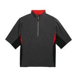 FootJoy FJ Hydrolite Short Sleeve Rain Shirt -Shoes Sales Shop footjoy fj hydrolite short sleeve rain shirt heather charcoal black red 01 91341.1676494364