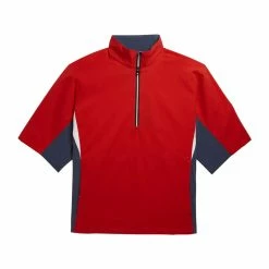 FootJoy FJ Hydrolite Short Sleeve Rain Shirt -Shoes Sales Shop footjoy fj hydrolite short sleeve rain shirt red navy heather white 01 50526.1676494365