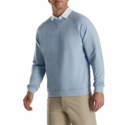 FootJoy French Terry Crewneck -Shoes Sales Shop footjoy french terry crewneck dove grey heather 01 84263.1673906399