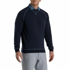 FootJoy French Terry Crewneck -Shoes Sales Shop footjoy french terry crewneck navy 01 84021.1673902081