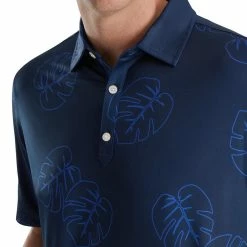 FootJoy Jungle Leaf Print Lisle Self Collar Polo 24 FootJoy Jungle Leaf Print Lisle Self Collar Polo -Shoes Sales Shop footjoy jungle leaf print lisle self collar polo navy tonal 03 61722.1673907337