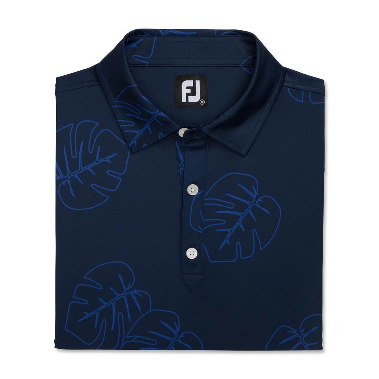 FootJoy Jungle Leaf Print Lisle Self Collar Polo 14 FootJoy Jungle Leaf Print Lisle Self Collar Polo - Image 12