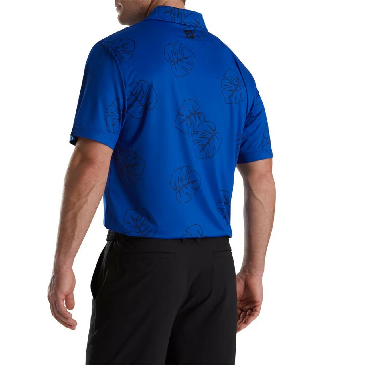 FootJoy Jungle Leaf Print Lisle Self Collar Polo 4 FootJoy Jungle Leaf Print Lisle Self Collar Polo - Image 2