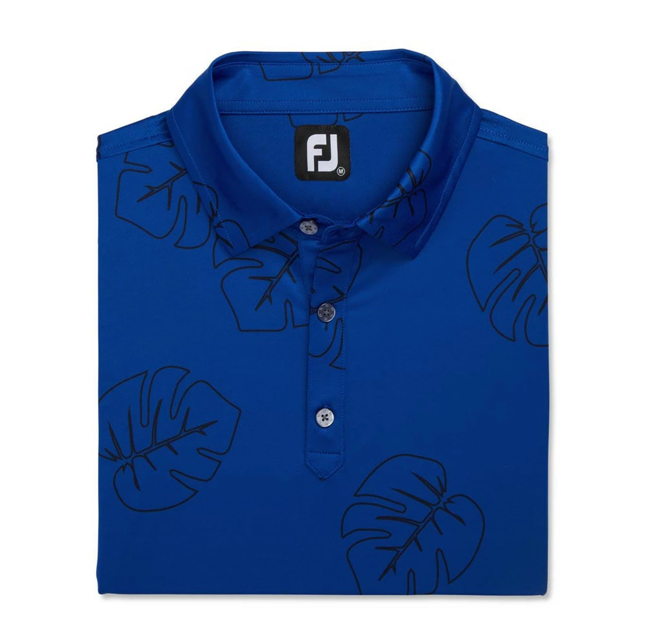 FootJoy Jungle Leaf Print Lisle Self Collar Polo 6 FootJoy Jungle Leaf Print Lisle Self Collar Polo - Image 4