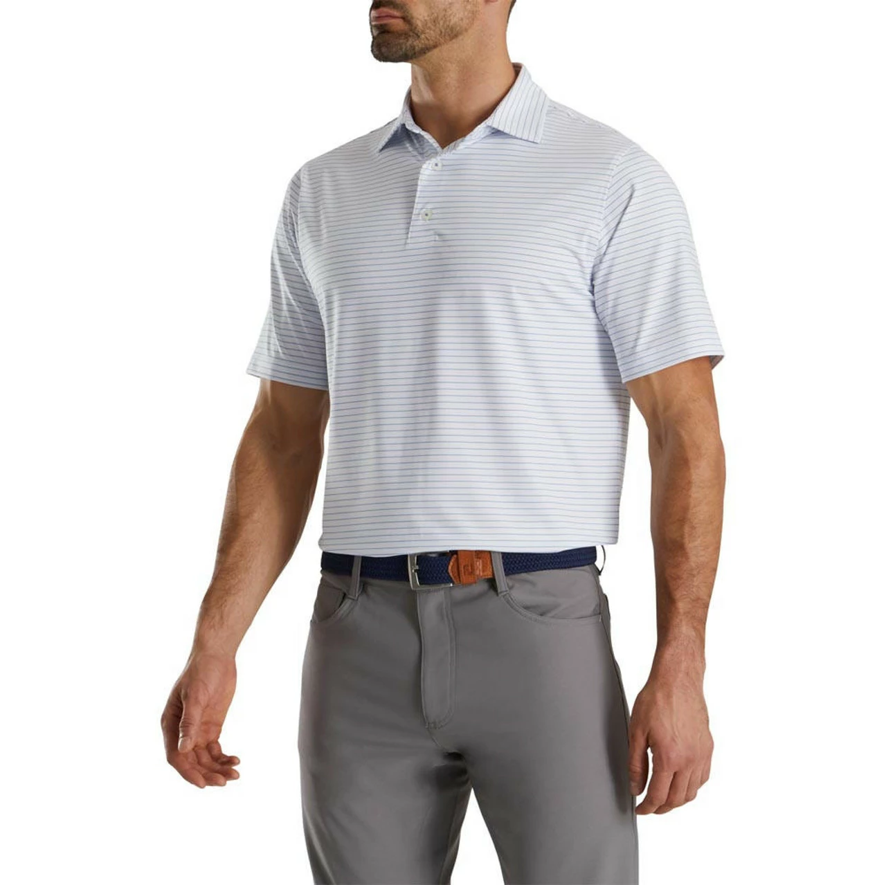 FootJoy Lisle Classic Pencil Stripe Polo 3 FootJoy Lisle Classic Pencil Stripe Polo