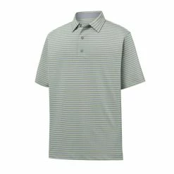 FootJoy Lisle Classic Stripe Self Collar Polo -Shoes Sales Shop footjoy lisle classic stripe self collar polo heather grey 01 61452.1632337616