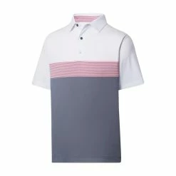 FootJoy Lisle Color Block Self Collar Polo 22 FootJoy Lisle Color Block Self Collar Polo -Shoes Sales Shop footjoy lisle color block self collar polo white graphite quartz pink 01 76208.1676582557