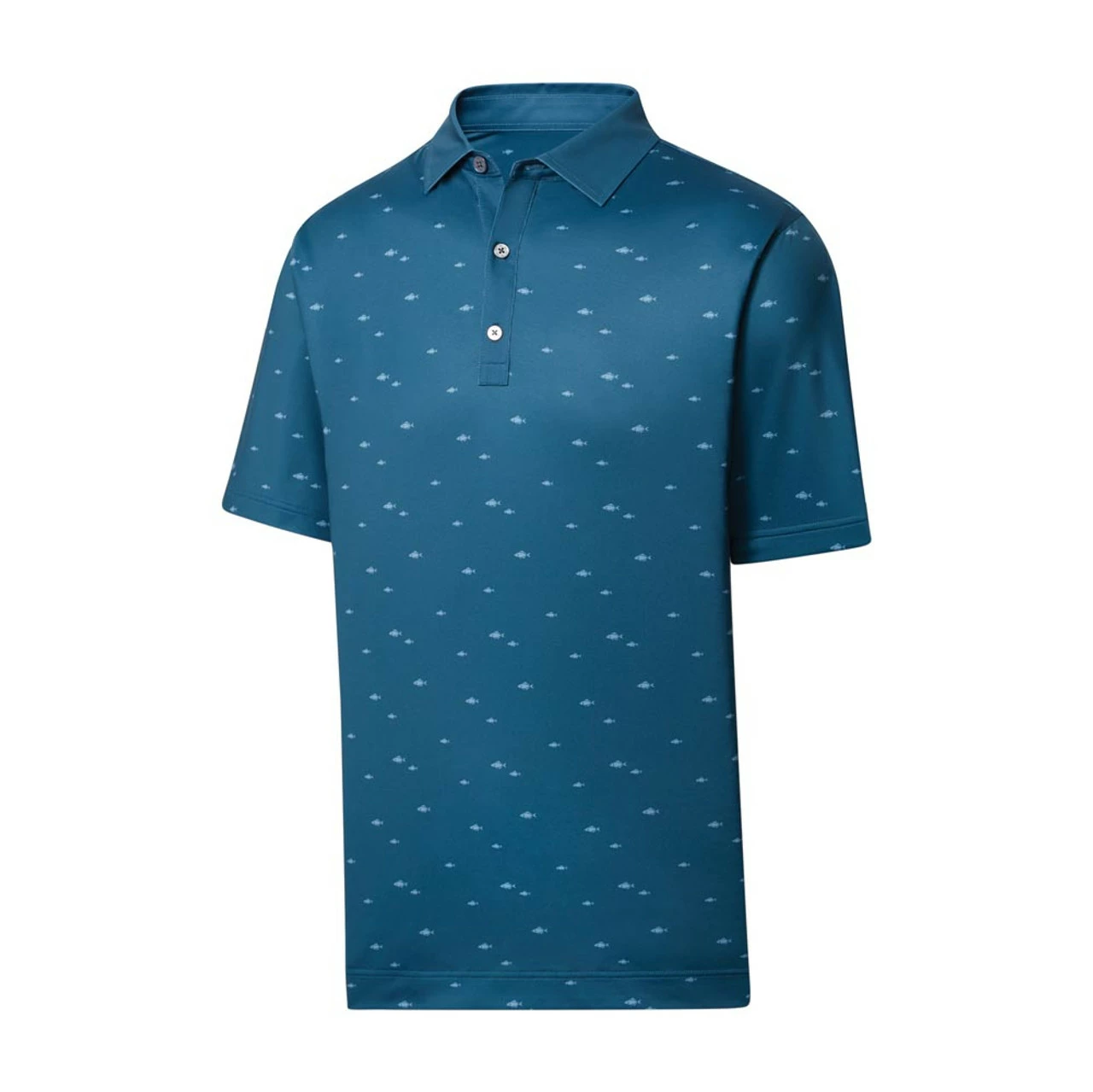 FootJoy Lisle School Of Fish Print Self Collar Polo 3 FootJoy Lisle School Of Fish Print Self Collar Polo