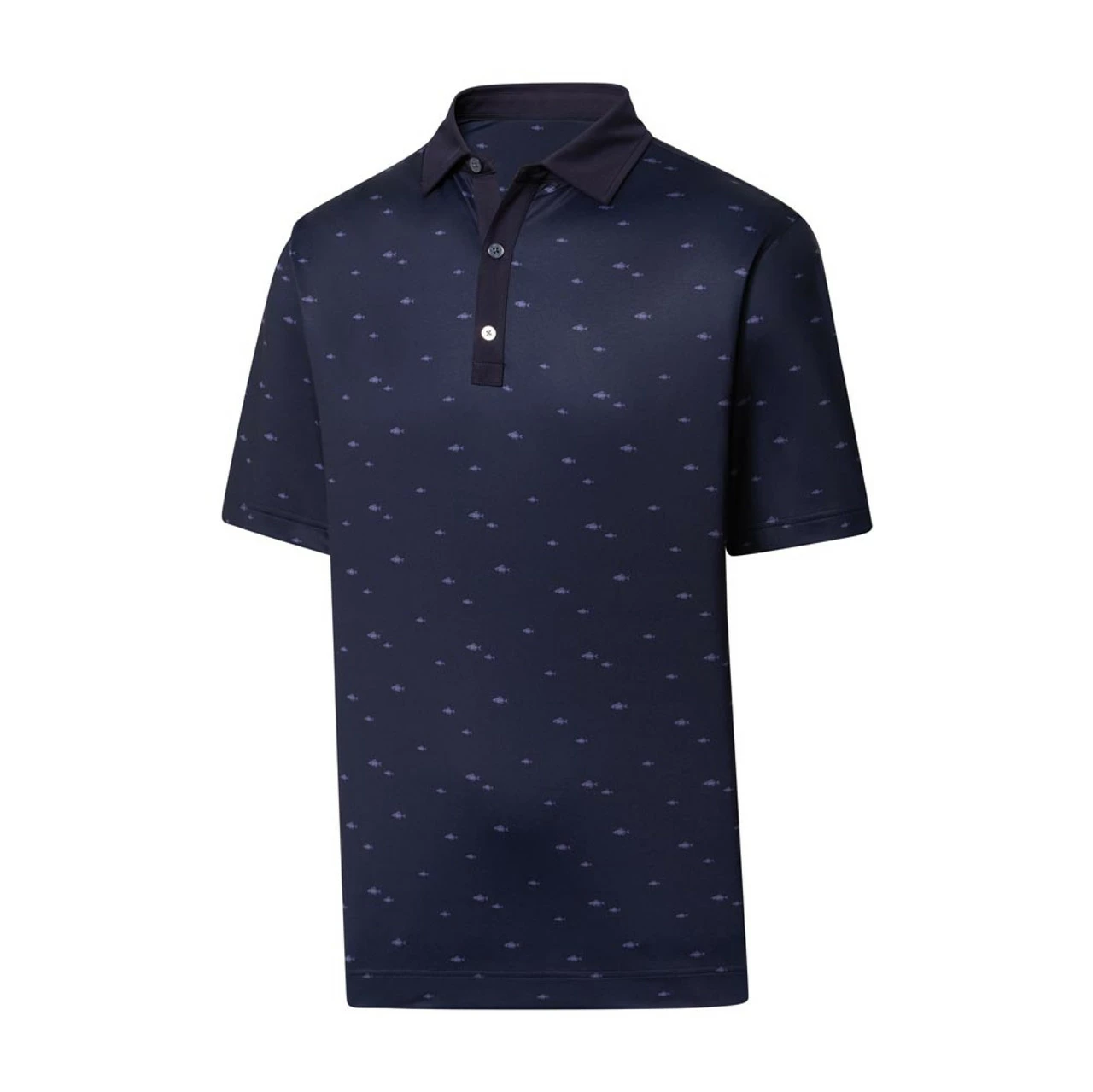 FootJoy Lisle School Of Fish Print Self Collar Polo 4 FootJoy Lisle School Of Fish Print Self Collar Polo - Image 2