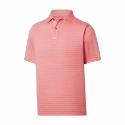 FootJoy Lisle Triple Pinstripe Self Collar Polo 21 FootJoy Lisle Triple Pinstripe Self Collar Polo -Shoes Sales Shop footjoy lisle triple pinstripe self collar polo coral 01 46357.1676597079