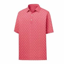 FootJoy Lisle Weather Print Self Collar Polo -Shoes Sales Shop footjoy lisle weather print self collar polo cape red 01 92257.1632336140
