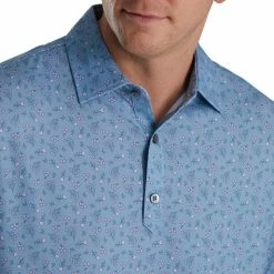 FootJoy Mini Floral Print Lisle Self Collar Polo 12 FootJoy Mini Floral Print Lisle Self Collar Polo -Shoes Sales Shop footjoy mini floral print lisle self collar polo denim dusty purple azure 03 84514.1673904264