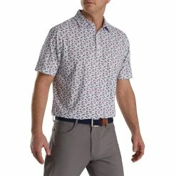 FootJoy Mini Floral Print Lisle Self Collar Polo 14 FootJoy Mini Floral Print Lisle Self Collar Polo -Shoes Sales Shop footjoy mini floral print lisle self collar polo white watermelon sea green 01 88075.1673906858