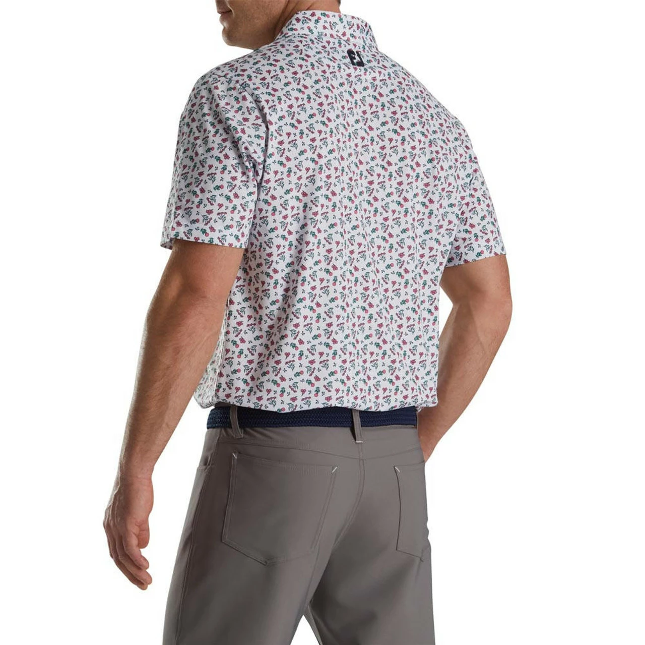 FootJoy Mini Floral Print Lisle Self Collar Polo 8 FootJoy Mini Floral Print Lisle Self Collar Polo - Image 6