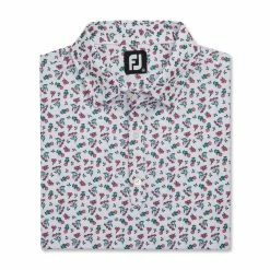 FootJoy Mini Floral Print Lisle Self Collar Polo 17 FootJoy Mini Floral Print Lisle Self Collar Polo -Shoes Sales Shop footjoy mini floral print lisle self collar polo white watermelon sea green 04 47884.1673905956