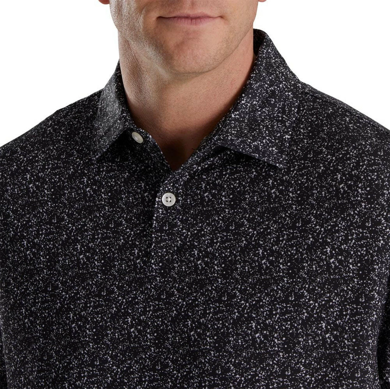 FootJoy Paint Splatter Print Lisle Self Collar Polo 5 FootJoy Paint Splatter Print Lisle Self Collar Polo - Image 3