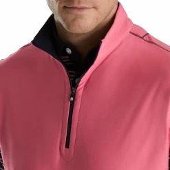 FootJoy Quarter-Zip Brushed Back Vest -Shoes Sales Shop footjoy quarter zip brushed back vest watermelon 03 65959.1673904966