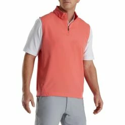 FootJoy Stretch Woven Vest With Knit Accents -Shoes Sales Shop footjoy stetch woven vest with knit accents coral 01 34890.1673907371
