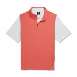 FootJoy Stretch Woven Vest With Knit Accents -Shoes Sales Shop footjoy stetch woven vest with knit accents coral 04 15386.1673903325